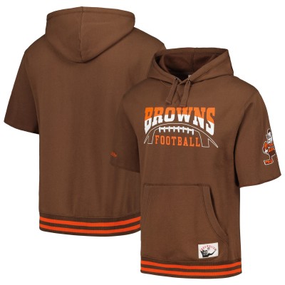 Толстовка Cleveland Browns Mitchell & Ness Pre-Game Short Sleeve - Brown