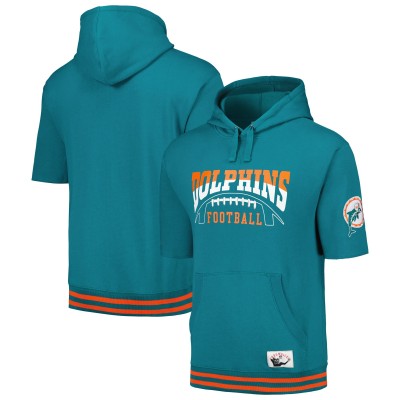 Толстовка Miami Dolphins Mitchell & Ness Pre-Game Short Sleeve - Aqua