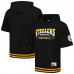 Pittsburgh Steelers Mitchell & Ness Black Pre-Game Short Sleeve Pullover Hoodie