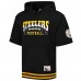 Pittsburgh Steelers Mitchell & Ness Black Pre-Game Short Sleeve Pullover Hoodie