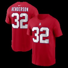 New England Patriots TreVeyon Henderson Nike Red Name & Number T-Shirt