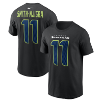 Seattle Seahawks Jaxon Smith-Njigba Nike Black Carbon Name & Number T-Shirt