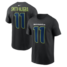 Seattle Seahawks Jaxon Smith-Njigba Nike Black Carbon Name & Number T-Shirt