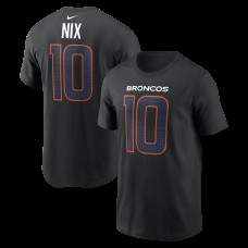 Denver Broncos Bo Nix Nike Black Carbon Name & Number T-Shirt Denver Broncos Bo Nix Nike Black Carbon Name & Number T-Shirt