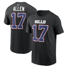 Футболка Buffalo Bills Josh Allen Nike Black Carbon Name & Number