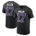 Футболка Buffalo Bills Josh Allen Nike Black Carbon Name & Number