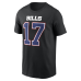 Футболка Buffalo Bills Josh Allen Nike Black Carbon Name & Number
