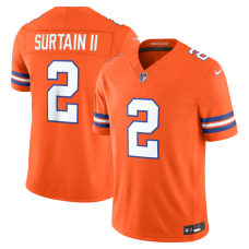 Джерси Denver Broncos Patrick Surtain II Nike Orange Alternate Mile High Collection 1977 Throwback Vapor F.U.S.E. Stitched Limited Джерси Denver Broncos Patrick Surtain II Nike Orange Alternate Mile High Collection 1977 Throwback Vapor F.U.S.E. Stitched Limited
