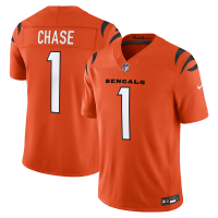 Джерси Cincinnati Bengals Ja'Marr Chase Nike Orange Alternate Vapor F.U.S.E. Stitched Limited