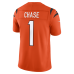 Джерси Cincinnati Bengals Ja'Marr Chase Nike Orange Alternate Vapor F.U.S.E. Stitched Limited