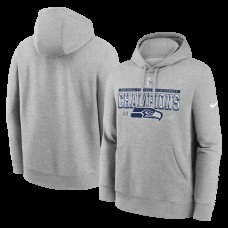 Seattle Seahawks Nike Heather Gray 2025 NFC Champions Locker Room Trophy Collection Hoodie Seattle Seahawks Nike Heather Gray 2025 NFC Champions Locker Room Trophy Collection Hoodie