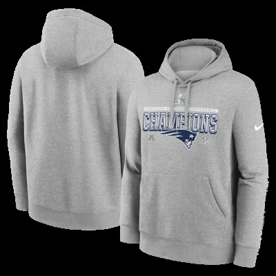 New England Patriots Nike Heather Gray 2025 AFC Champions Locker Room Trophy Collection Hoodie