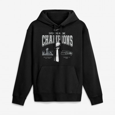 Seattle Seahawks Nike Black Super Bowl LX Champions Locker Room Trophy Collection Fleece Hoodie