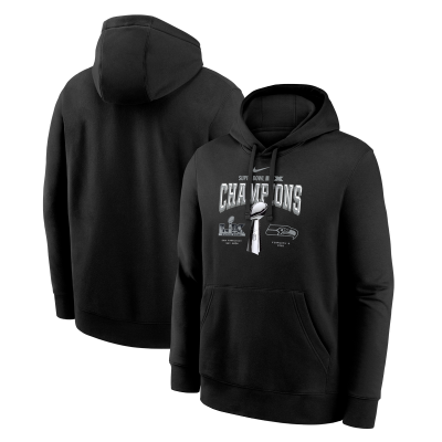 Толстовка Seattle Seahawks Nike Black Super Bowl LX Champions Locker Room Trophy Collection Fleece