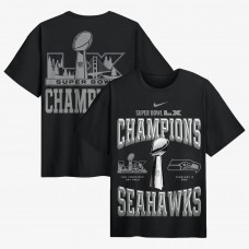Футболка Seattle Seahawks Nike Black Super Bowl LX Champions Locker Room Trophy Collection Authentic 