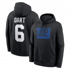 New York Giants Jaxson Dart Nike Black Player Name & Number Fleece Hoodie