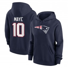 Женская New England Patriots Drake Maye Nike Navy Player Name & Number Fleece Hoodie Женская New England Patriots Drake Maye Nike Navy Player Name & Number Fleece Hoodie