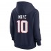 Женская New England Patriots Drake Maye Nike Navy Player Name & Number Fleece Hoodie