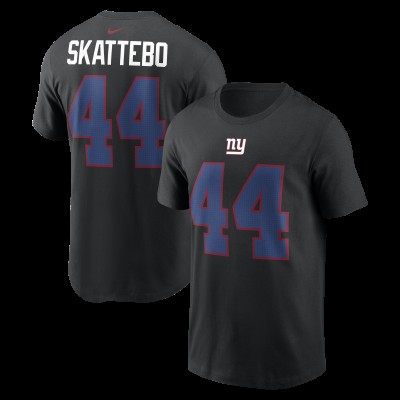 New York Giants Cam Skattebo Nike Black Name & Number T-Shirt