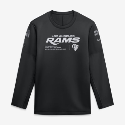 Свитшот Los Angeles Rams Nike 2026 Salute to Service Sideline Coaches Crewneck Therma-FIT - Black