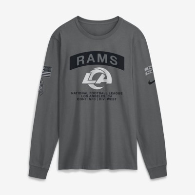 Футболка с длинным рукавом Los Angeles Rams Nike 2026 Salute to Service - Gray