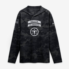 Tennessee Titans Nike 2026 Salute to Service Sideline Lightweight Hooded Dri-FIT Long Sleeve Top - Black Tennessee Titans Nike 2026 Salute to Service Sideline Lightweight Hooded Dri-FIT Long Sleeve Top - Black