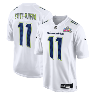 Игровая джерси Seattle Seahawks Jaxon Smith-Njigba Nike White Super Bowl LX Patch Tundra Fashion Game