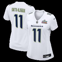 Женская Seattle Seahawks Jaxon Smith-Njigba Nike White Super Bowl LX Patch Tundra Fashion Game Jersey