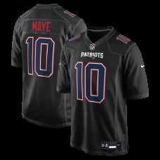 New England Patriots Drake Maye Nike Carbon Black Game Jersey