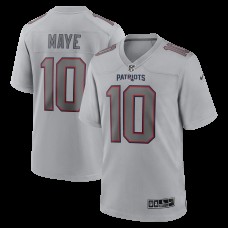 New England Patriots Drake Maye Nike Gray Atmosphere Fashion Game Jersey