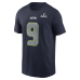 Футболка Seattle Seahawks Kenneth Walker III Nike College Navy Super Bowl LX Patch Name & Number 