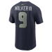 Футболка Seattle Seahawks Kenneth Walker III Nike College Navy Super Bowl LX Patch Name & Number 