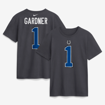 Футболка Ahmad Sauce Gardner Indianapolis Colts Nike 2026 Rivalries Collection Name & Number - Anthracite