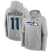 Толстовка Seattle Seahawks Jaxon Smith-Njigba Nike Heather Gray Super Bowl LX Patch Name & Number