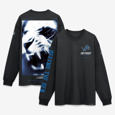 Футболка с длинным рукавом Detroit Lions Nike 2026 Rivalries Collection Max90 - Black