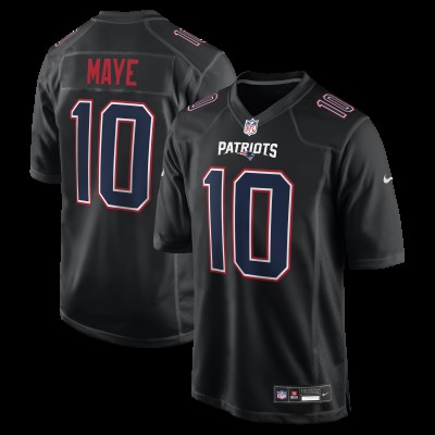 New England Patriots Drake Maye Nike Carbon Black Fashion Game Jersey