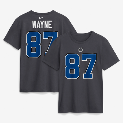 Футболка Reggie Wayne Indianapolis Colts Nike 2026 Rivalries Collection Name & Number - Anthracite
