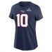 Женская New England Patriots Drake Maye Nike Navy Super Bowl LX Patch Name & Number T-Shirt