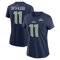 Женская Seattle Seahawks Jaxon Smith-Njigba Nike College Navy Super Bowl LX Patch Name & Number T-Shirt