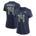 Женская Seattle Seahawks Sam Darnold Nike College Navy Super Bowl LX Patch Name & Number T-Shirt