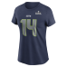 Женская Seattle Seahawks Sam Darnold Nike College Navy Super Bowl LX Patch Name & Number T-Shirt