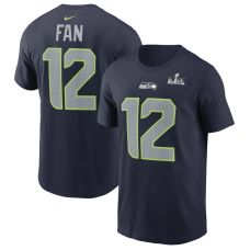 Футболка Seattle Seahawks 12s Nike College Navy Super Bowl LX Patch Name & Number 