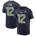 Футболка Seattle Seahawks 12s Nike College Navy Super Bowl LX Patch Name & Number 