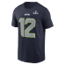 Футболка Seattle Seahawks 12s Nike College Navy Super Bowl LX Patch Name & Number 