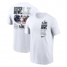 New England Patriots vs. Seattle Seahawks Nike White Super Bowl LX Dueling T-Shirt New England Patriots vs. Seattle Seahawks Nike White Super Bowl LX Dueling T-Shirt