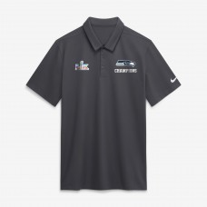 Seattle Seahawks Nike Anthracite Super Bowl LX Champions Franchise Polo