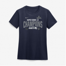  Женская футболка Seattle Seahawks Nike College Navy Super Bowl LX Champions Going Yard