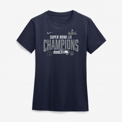 Женская Seattle Seahawks Nike College Navy Super Bowl LX Champions Going Yard T-Shirt