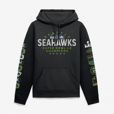 Seattle Seahawks Fanatics Black Super Bowl LX Champions Banner Year Hoodie