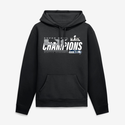 Толстовка Seattle Seahawks Fanatics Black Super Bowl LX Champions Iconic Victory
